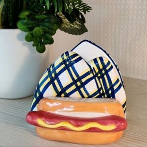 Vintage BBQ Ceramic Hotdog Napkin Holder